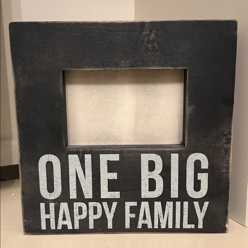 "One Big Happy Family" Shadowbox Wood Frame